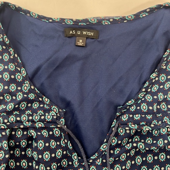 As U Wish Women’s sleeveless size medium blue dress with blue tassels - Picture 6 of 10